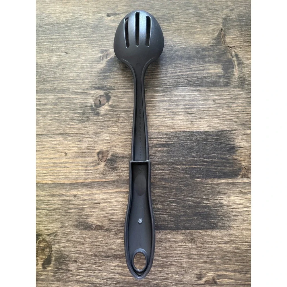 Slotted Serving Spoon Kitchen Utensil Black Excellent Nylon USA